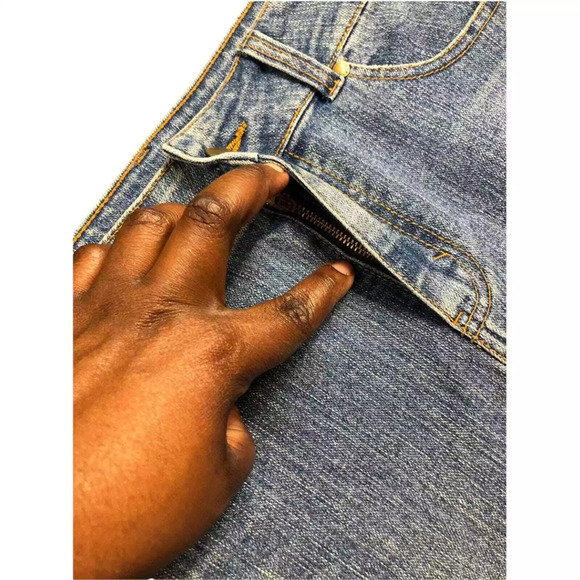 KiKit Jeans Womens Midi A Line Denim Skirt Rhinestone Accent Light Wash Size 8 - Picture 6 of 7